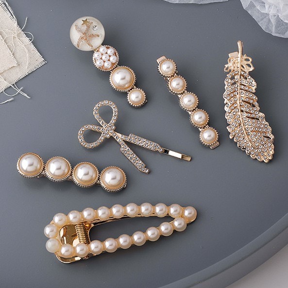 [HCM]BỘ 6 KẸP TÓC ĐÍNH ĐÁ XINH XẮN - KẸP TÓC NỮ - SÉT 6 KẸP TÓC NGỌC TRAI HÀN QUỐC - KẸP TÓC NGỌC TRAI - KẸP TÓC ĐÍNH ĐÁ CHO NỮ - PHỤ KIỆN TÓC XINH