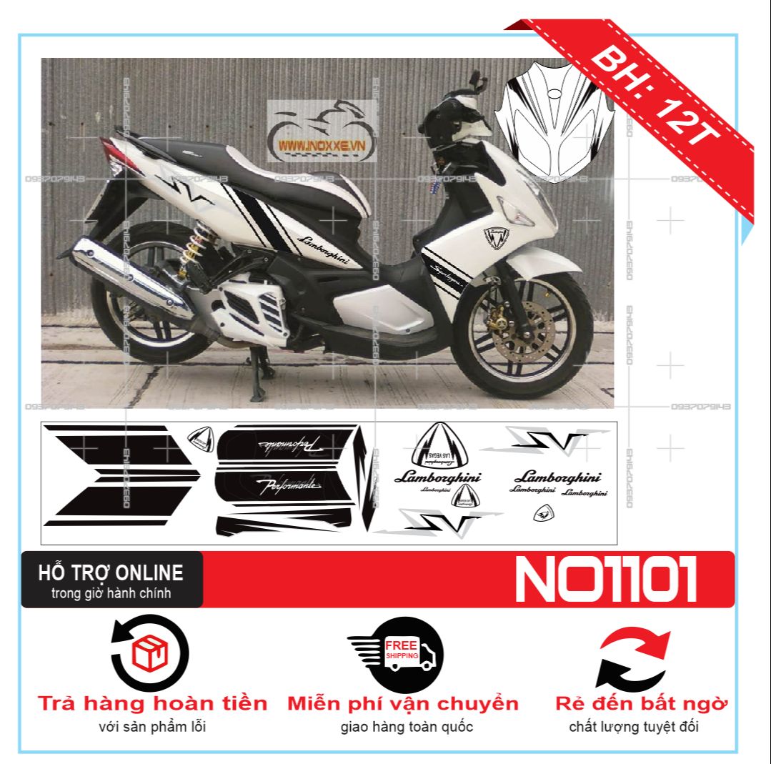 TEM RỜI NOUVO 4 LX CHẾ DÁN XE TRẮNG