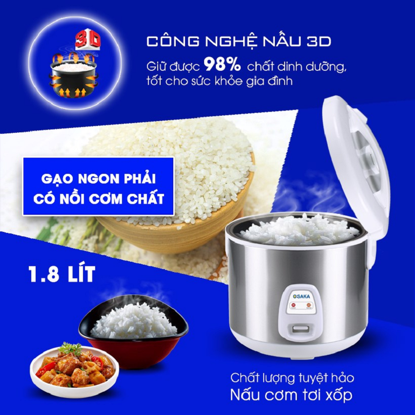 Nồi cơm điện Osaka 3D 318G