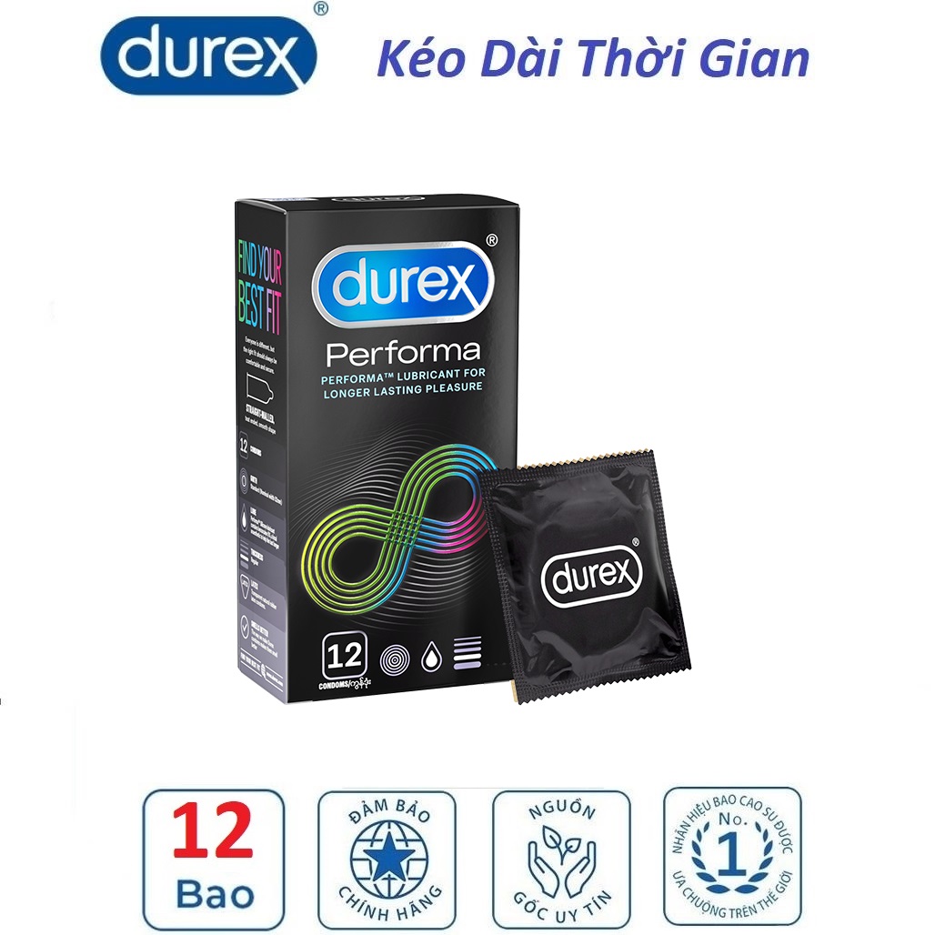 [HCM]Bao cao su Durex Performa 12s kéo dài thời gian quan hệ siêu bền