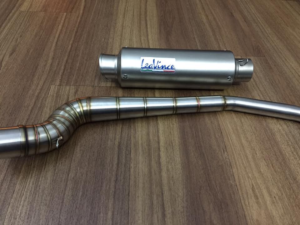 [PÔ XE MÁY] PÔ Leovince  bạc (Full bộ, kèm cổ 2 khúc)