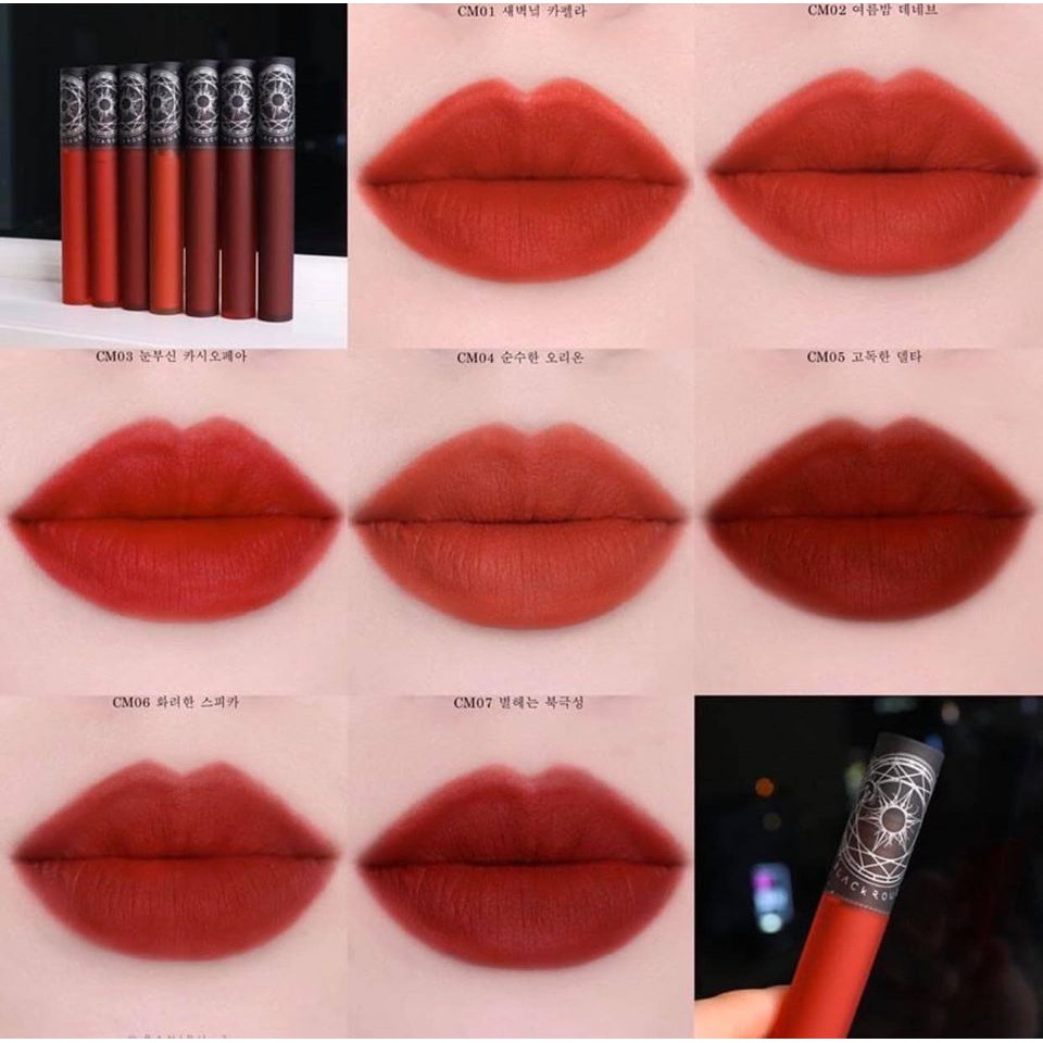 [Hàng có sẵn] Son Kem Lì Black Rouge Cream Matt Rouge Son Kem Black Rouge Đen CM01 CM02 CM03 CM04 CM05 CM06 CM07