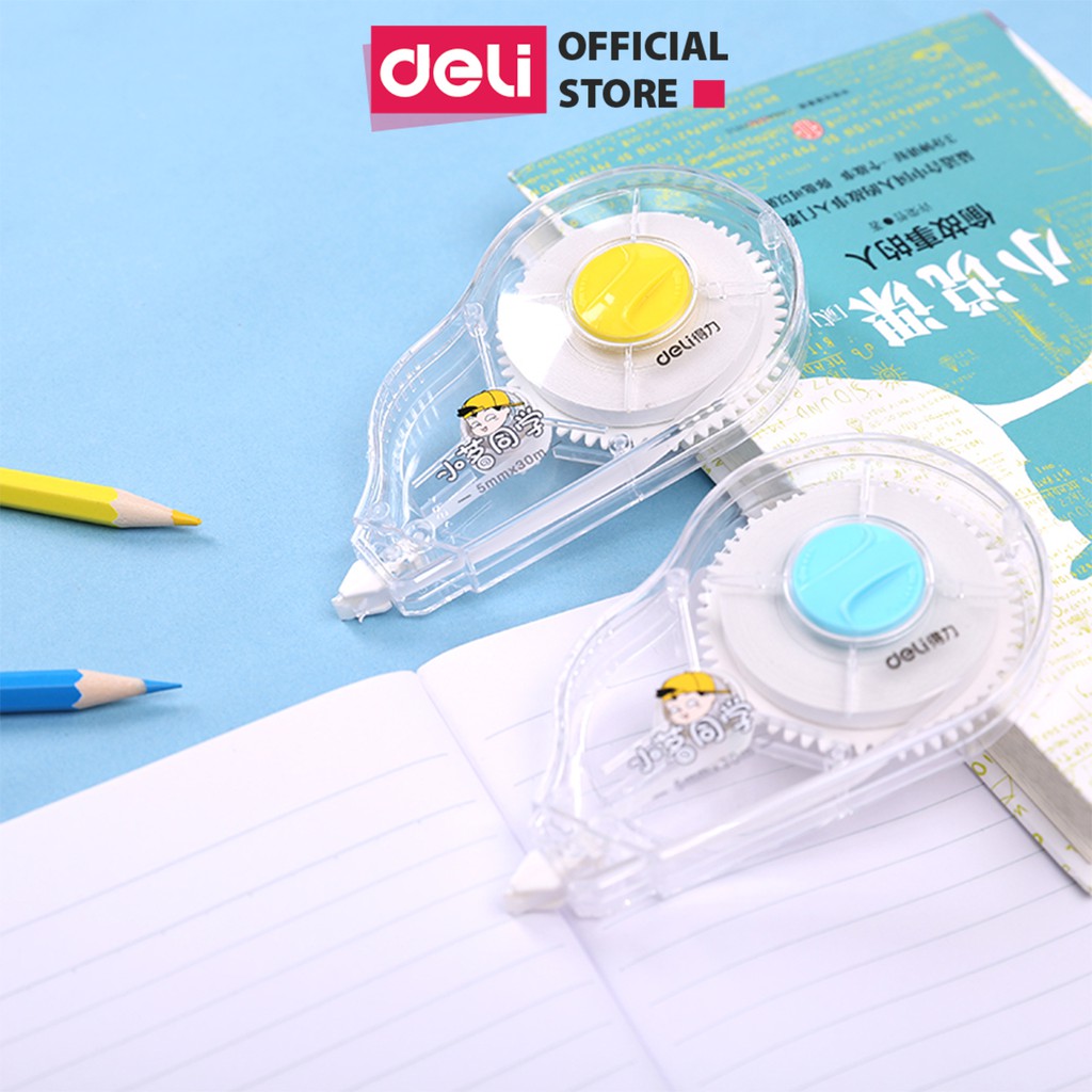 Bút xóa giấy dài 30m cho học sinh Deli - băng xóa, dụng cụ tẩy xóa - 8180