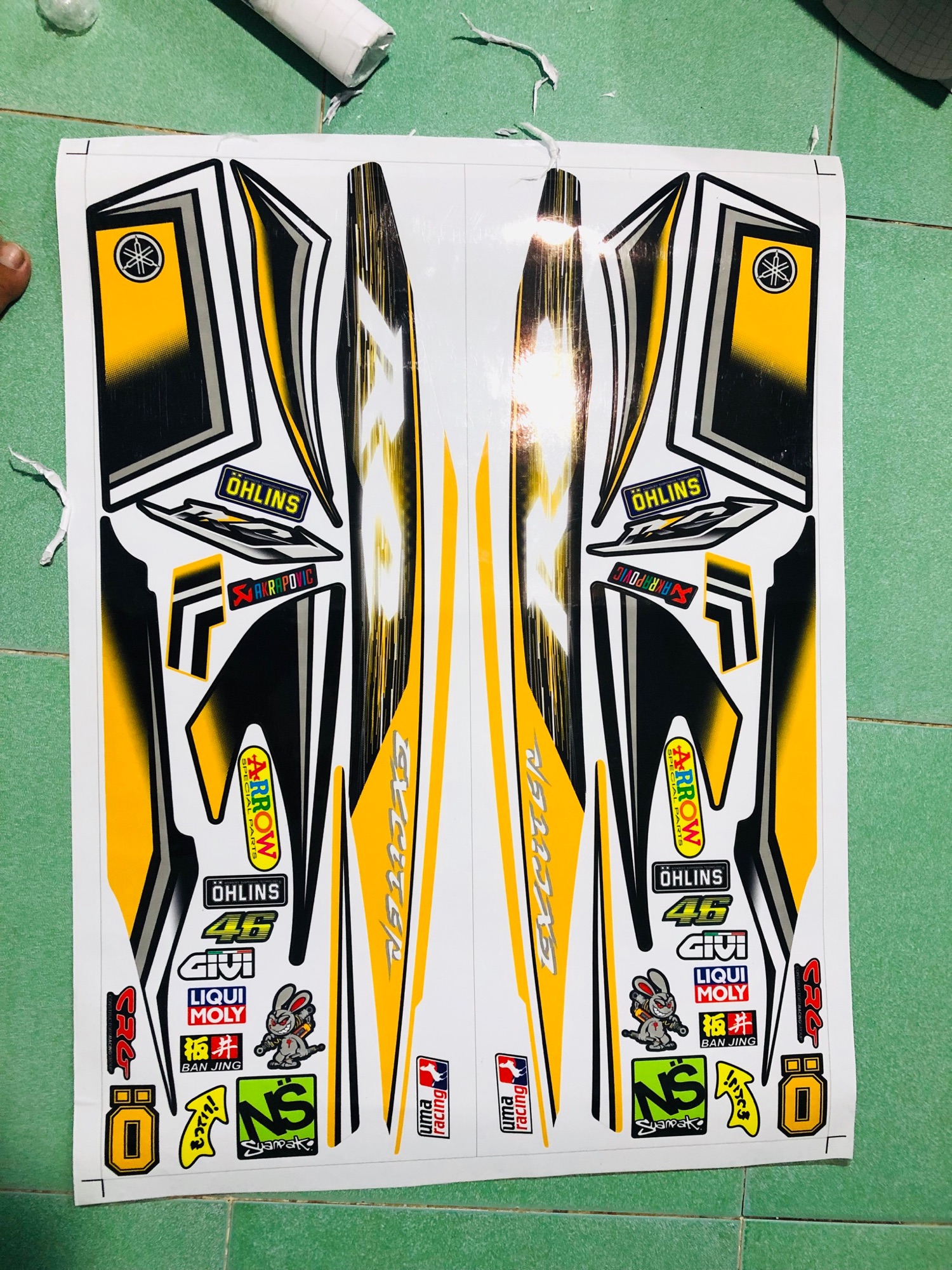 Tem rời exciter rc 2010 vàng đen