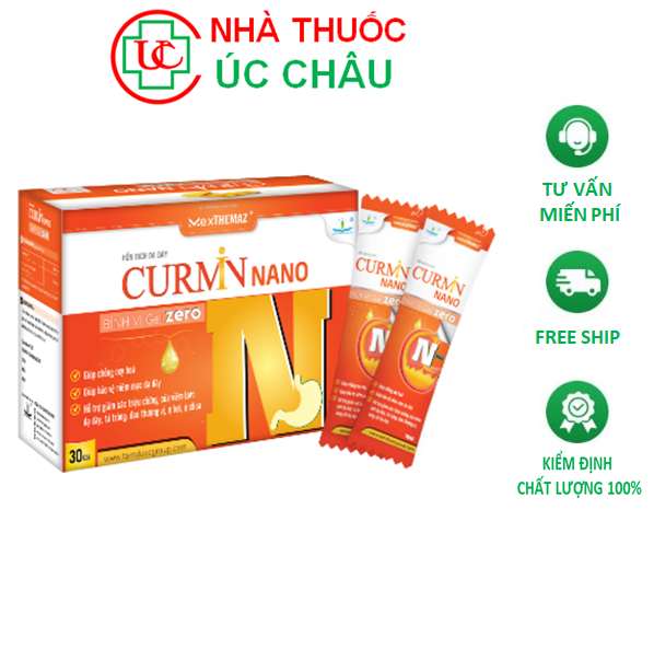 Dạ dày Curmin Bình vị Gel Nano Zero - Dành cho người tiểu đường, Giảm đau dạ dày, ợ hơi ợ chua, đau rát bao tử. Hộp 20 gói