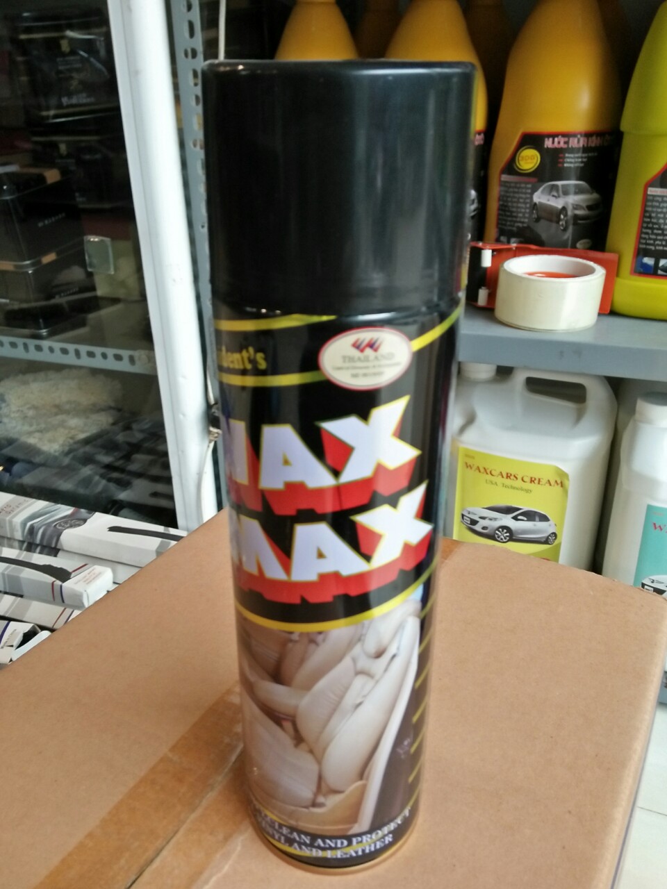 Chai xịt WAX MAX bóng Da ôtô, Áo Da, đồ gỗ Combo 02
