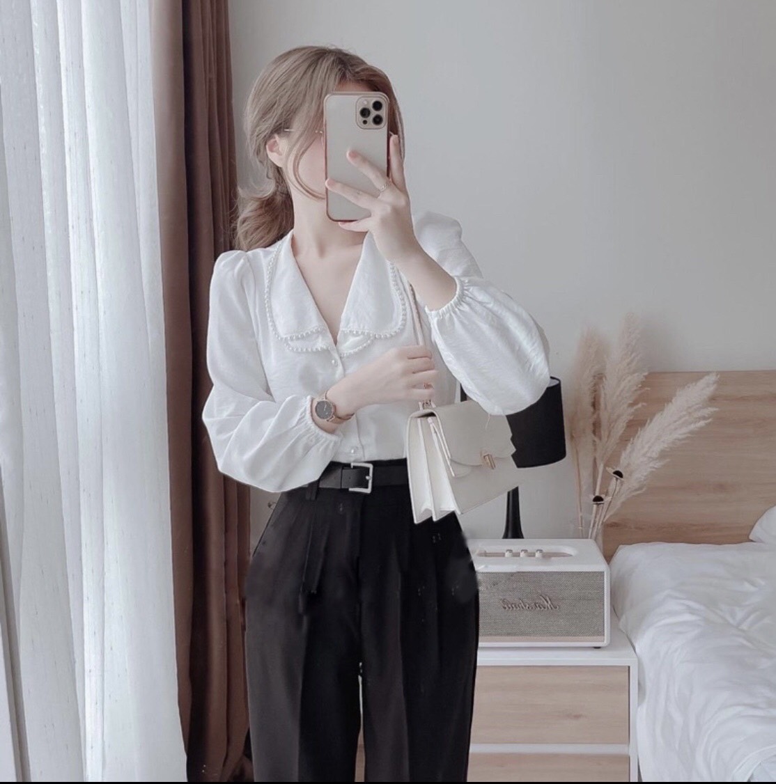 Sơ Mi Lụa Đính Ngọc HT_537