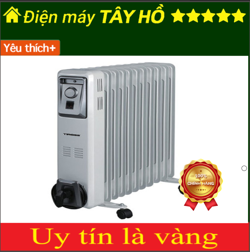 [BH 12 THÁNG HÀNG CHÍNH HÃNG] Máy sưởi dầu Tiross TS9219 15 thanh