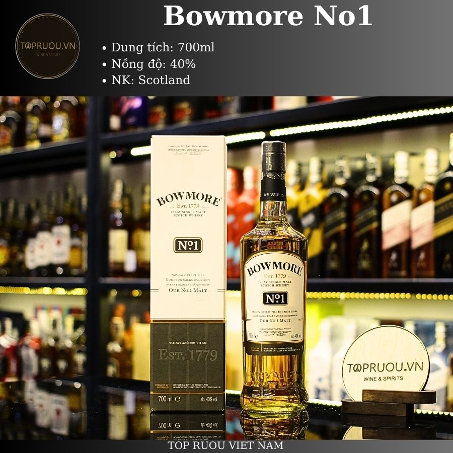[TopRuouVietNam] Rượu Whisky Bowmore - 700ml [Hàng Thật]