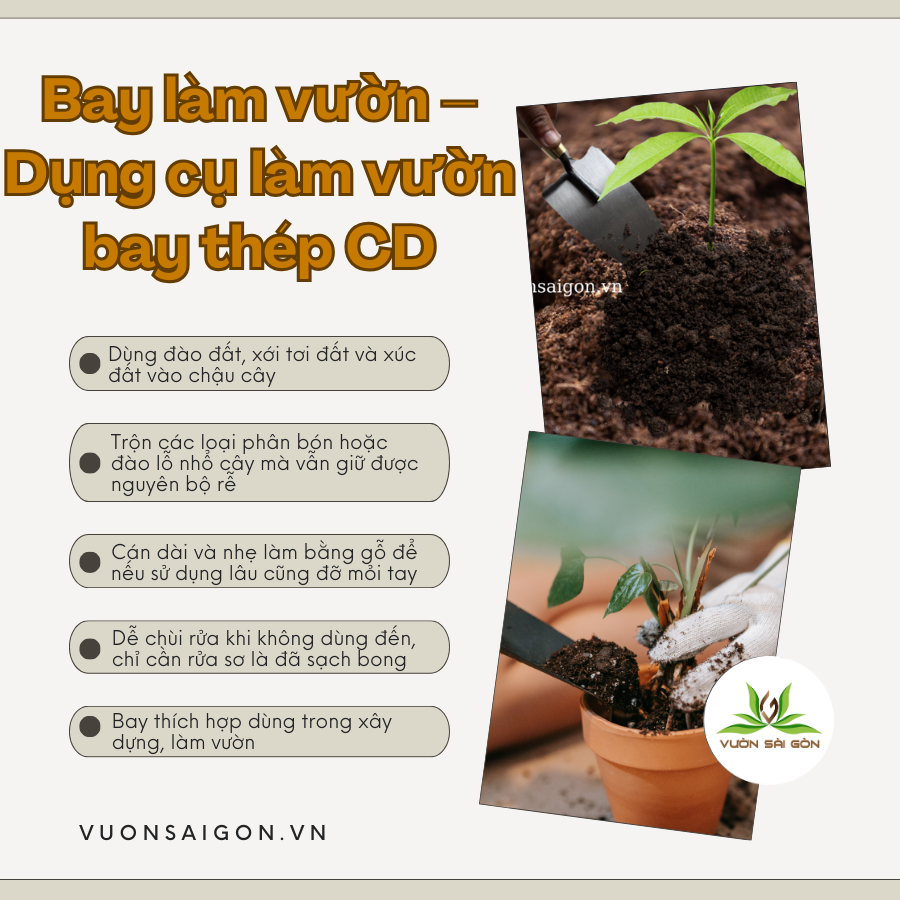 Dụng cụ làm vườn bay thép CD bay làm vườn(Vườn Sài Gòn-Vuon Sai Gon)