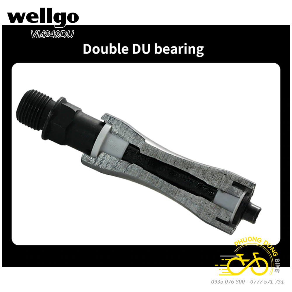Wellgo Vm248Du Bicycle Aluminum Pedals – Aluminum Pedals, Smooth Bearings, Anti-Slip, Durable