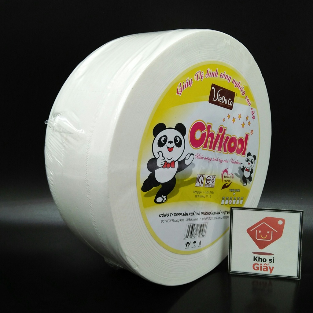 Giấy cuộn công nghiệp 700g Chikool - Giấy vệ sinh cuộn lớn Chikool