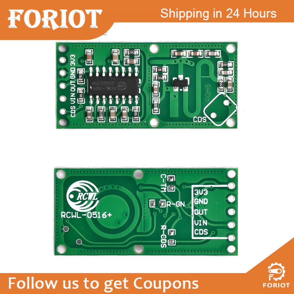 Foriot Mô-đun Cảm Biến Chuyển Động Radar Vi Sóng Mô-đun Công Tắc Thông Minh Mô-đun Cảm Ứng Cơ Thể Người Khoảng Cách Phát Hiện 6-12M 4-28V