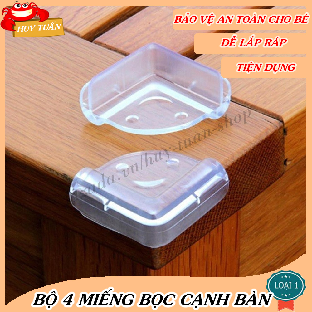 Bộ 4 miếng bịt góc bàn vuông bằng silicon Huy Tuấn