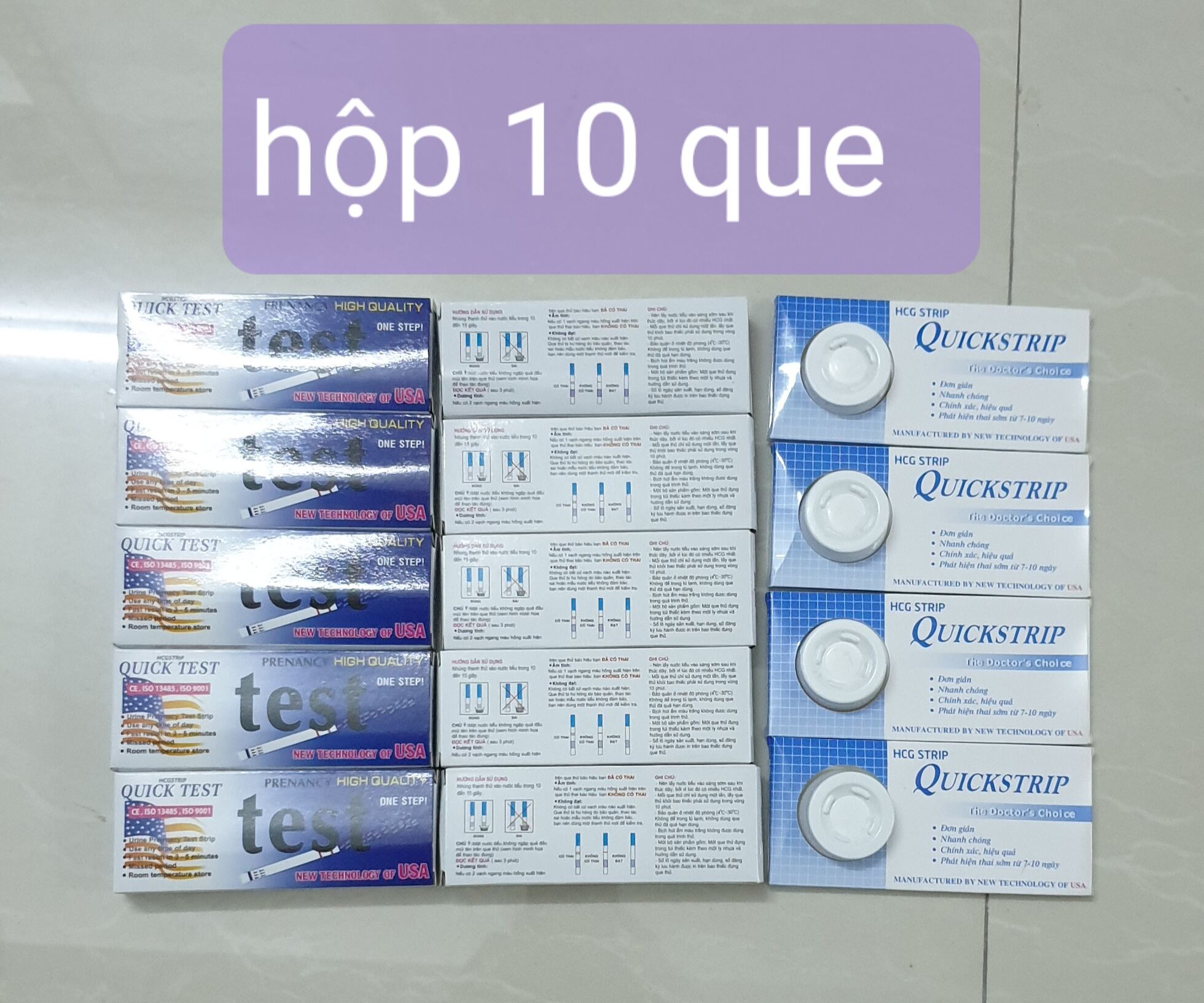 Combo 10 Que thử thai Que Quick Test