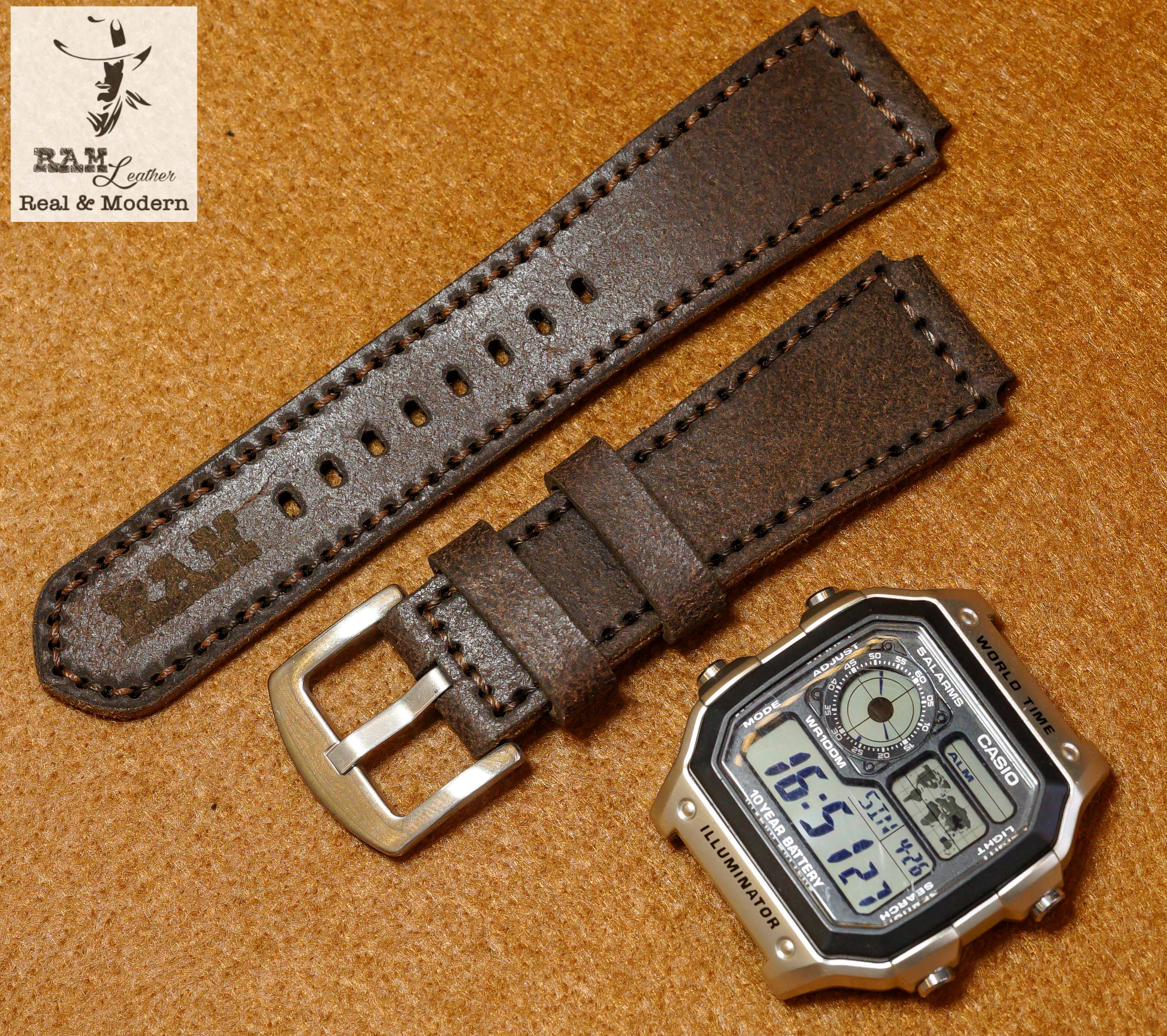 WATCH STRAPS DOUBLE COW LEATHER REAL
