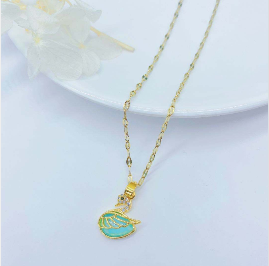 [HCM][Mua 1 tặng 1] Dây chuyền titan thiên nga (Tặng dây chỉ đỏ)