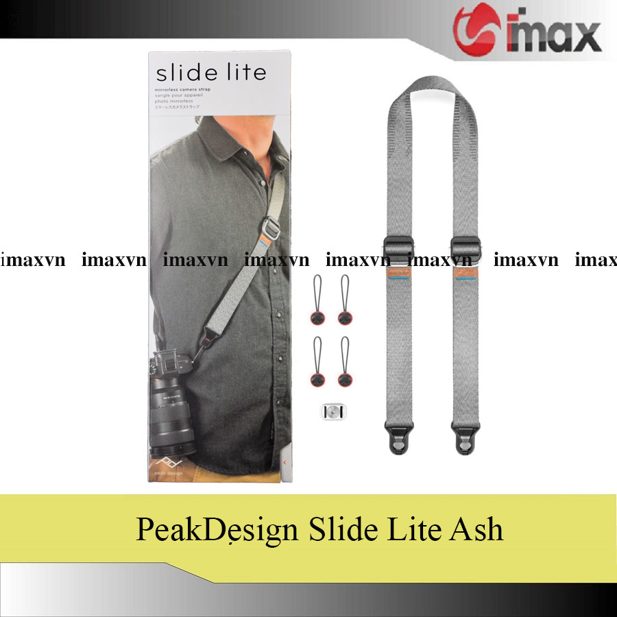 Dây máy ảnh Thao tác nhanh Peak Design Slide Lite Ash xám