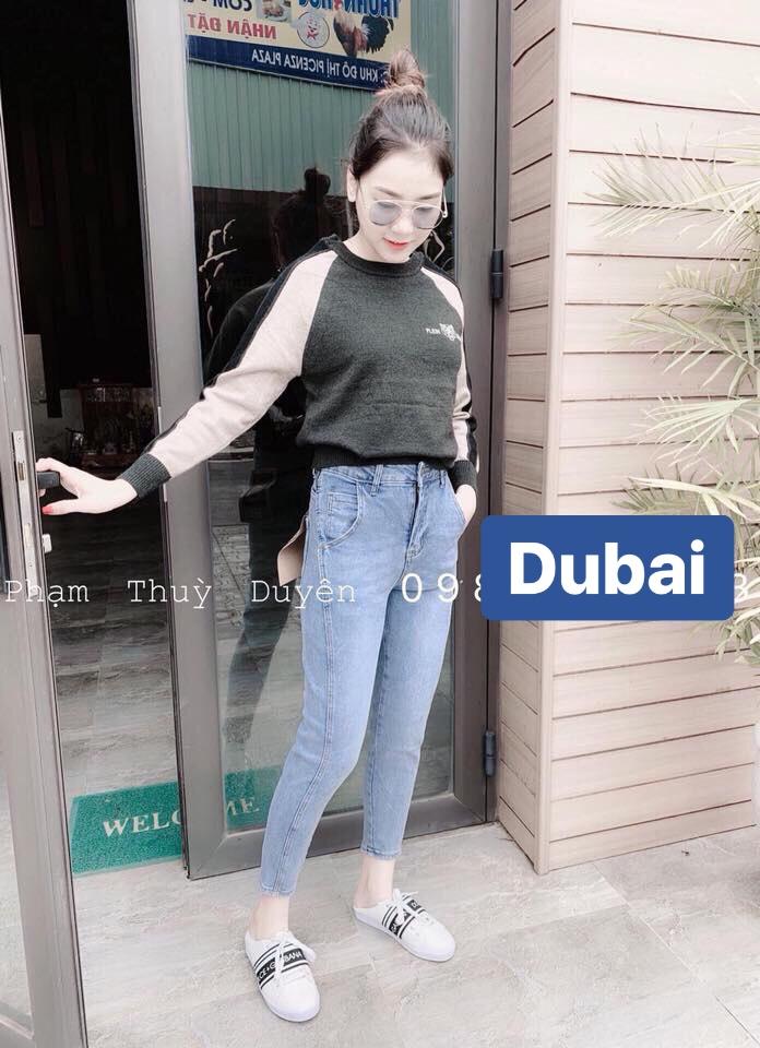 QUẦN JEAN BAGGY NỮ CHẤT BÒ XANH NGỌC TRƠN LƯNG CAO NÂNG MÔNG HÀN QUỐC CAO CẤP DB-513 - DUBAI FASHION