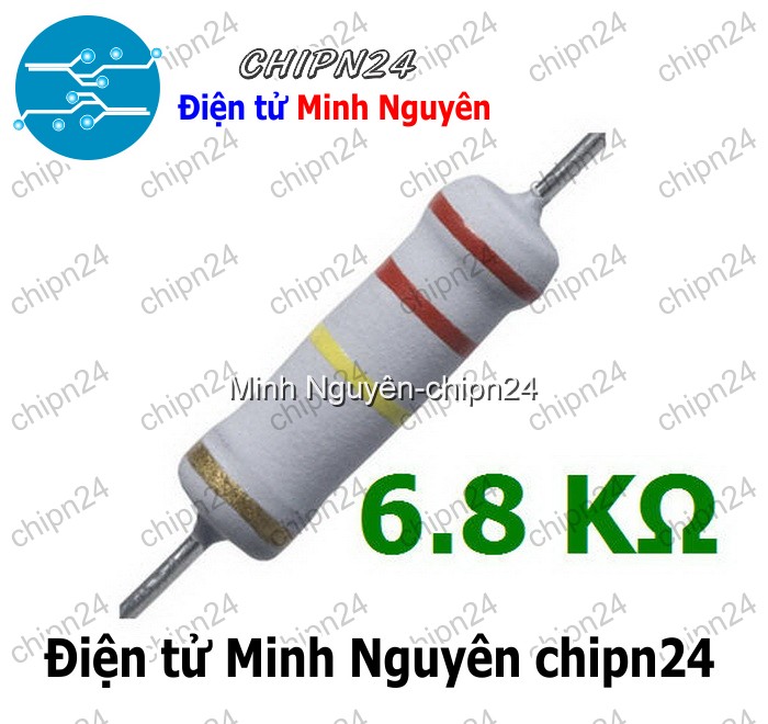 [5 con] (F370) Điện Trở 6K8 2W 5% - HH002164