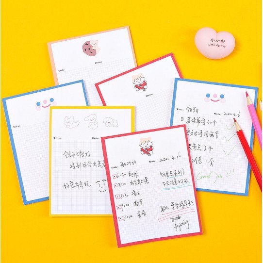 [HCM]Set 30 Giấy Ghi Chú B5 Note Xinh Xắn