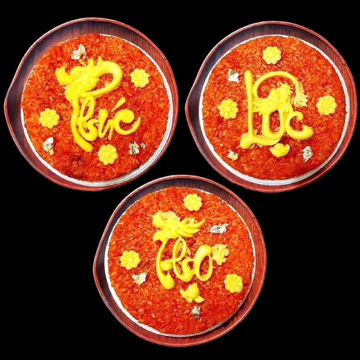 Khuôn xôi tròn Phúc Lộc Thọ 12cm