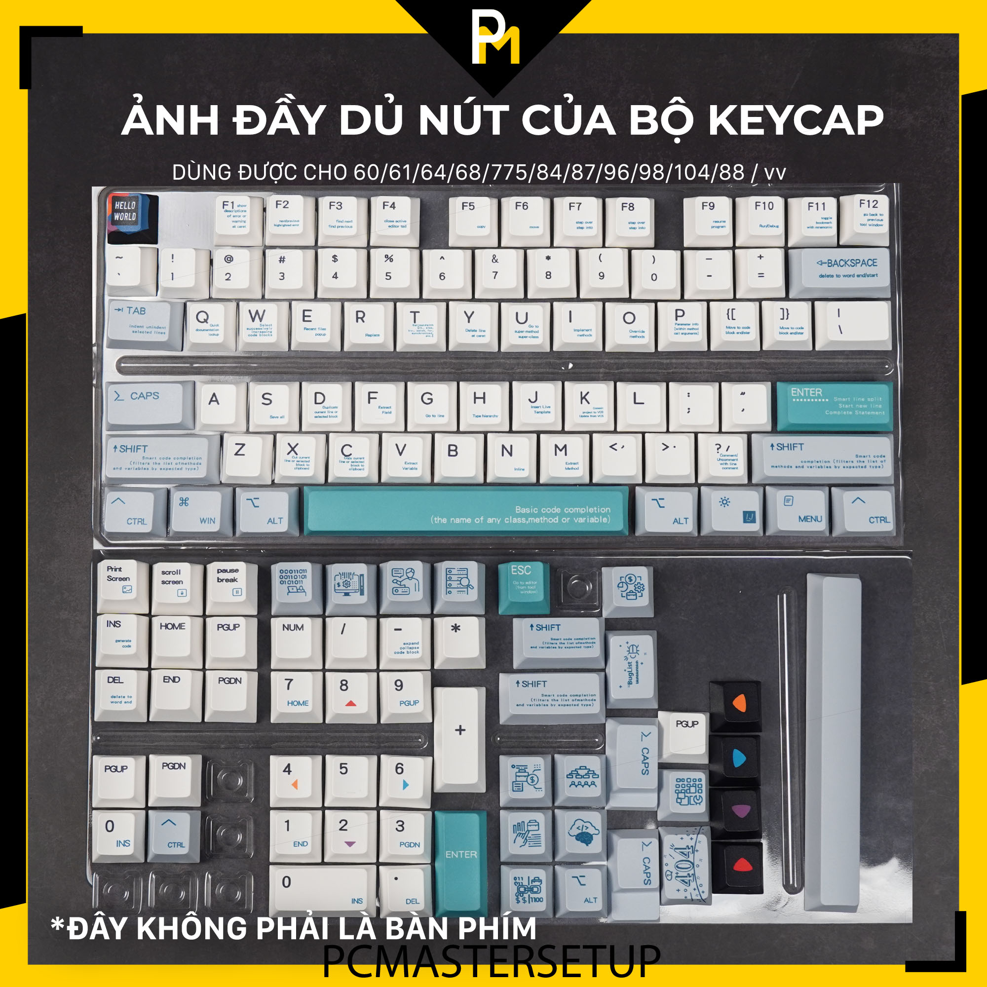 Keycap pbt Code 404 nhựa PBT dày 1.4mm chiều cao cherry profile Fullbox