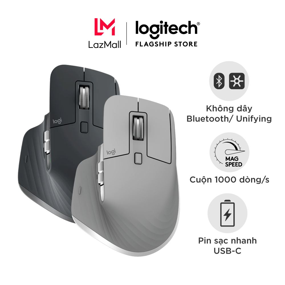 Chuột không dây bluetooth Logitech MX Master 3 - Cuộn siêu nhanh