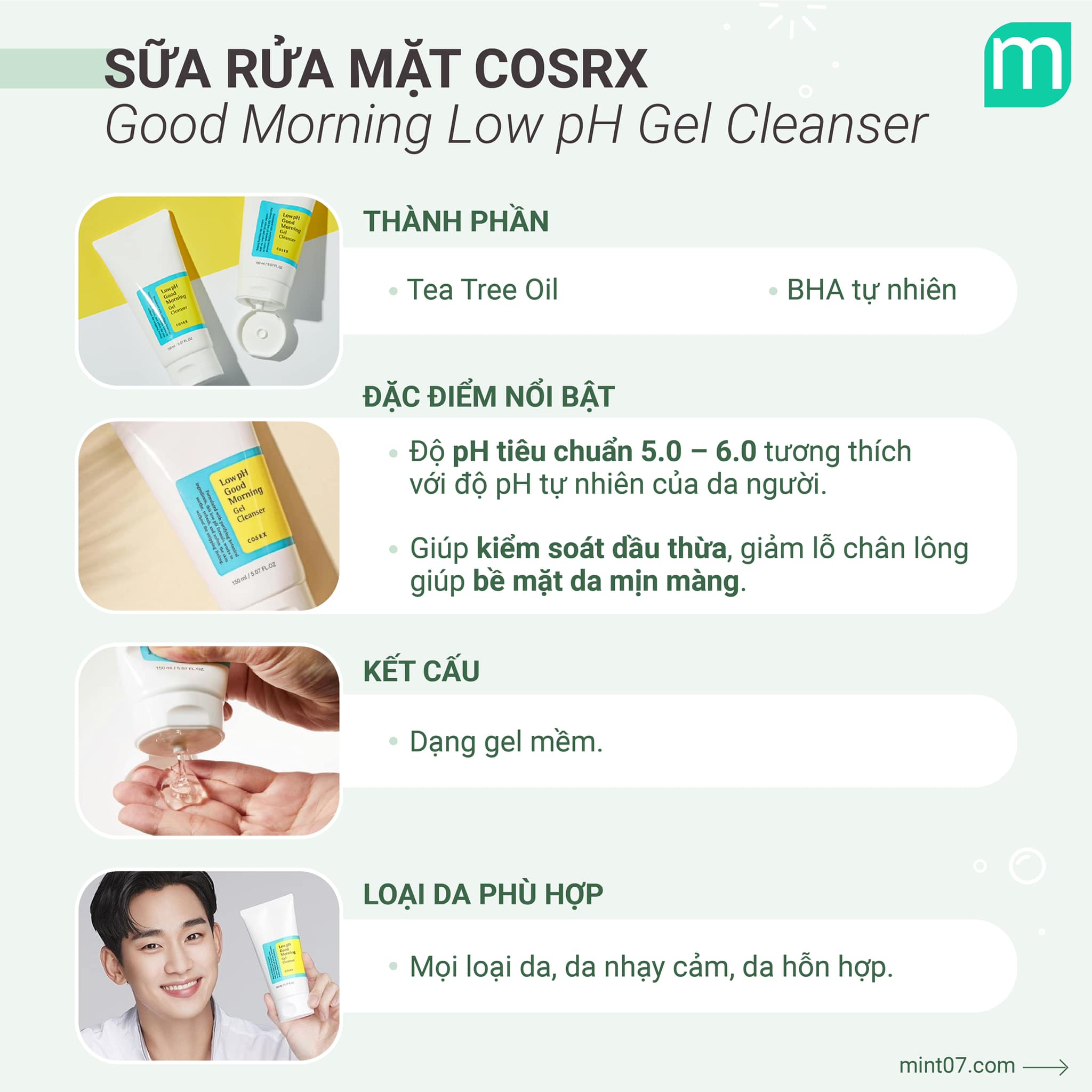 Sữa Rửa Mặt Cosrx Good Morning Low pH Gel 150ml