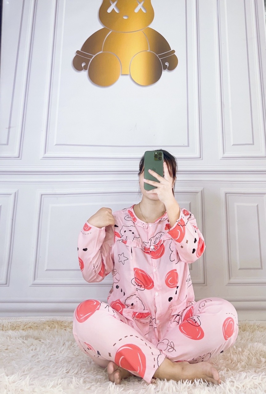 Bộ Bầu Sau Sinh cho con bú, chất Lanh thái mặc nhà MÙA HÈ, quần dài áo dài