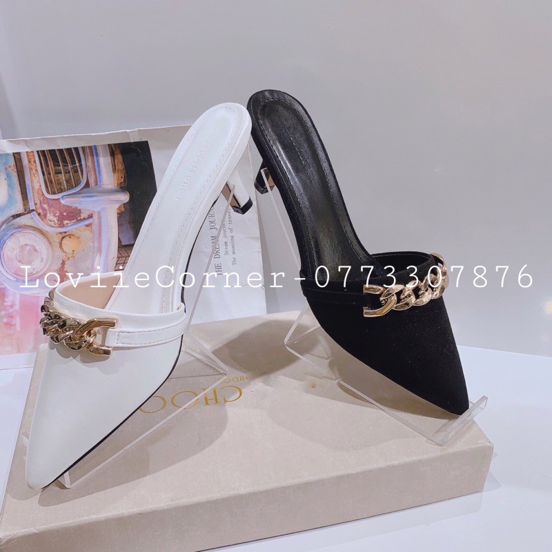 GUỐC SỤC NỮ LOVIIECORNER DÉP SỤC MŨI NHỌN NỮ - DÉP BÍT MŨI 5P ĐẾ NHỌN