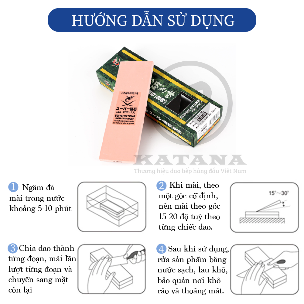 Đá mài tinh Naniwa Nhật Bản #3000 SUPER S 3000 (210x70x10)