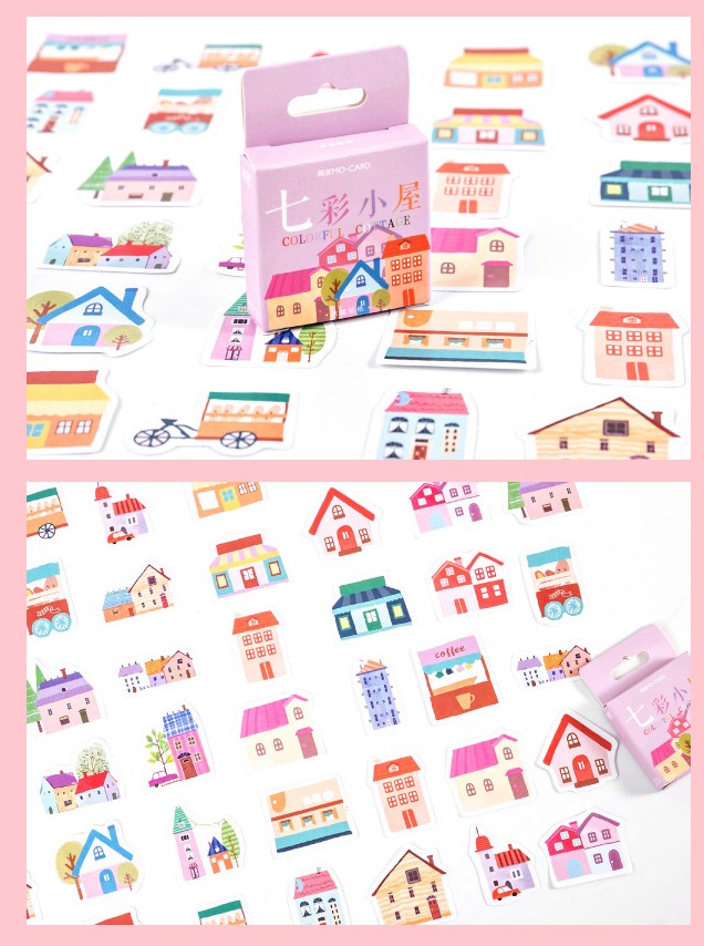 Hộp 46 stickers hình ngôi nhà