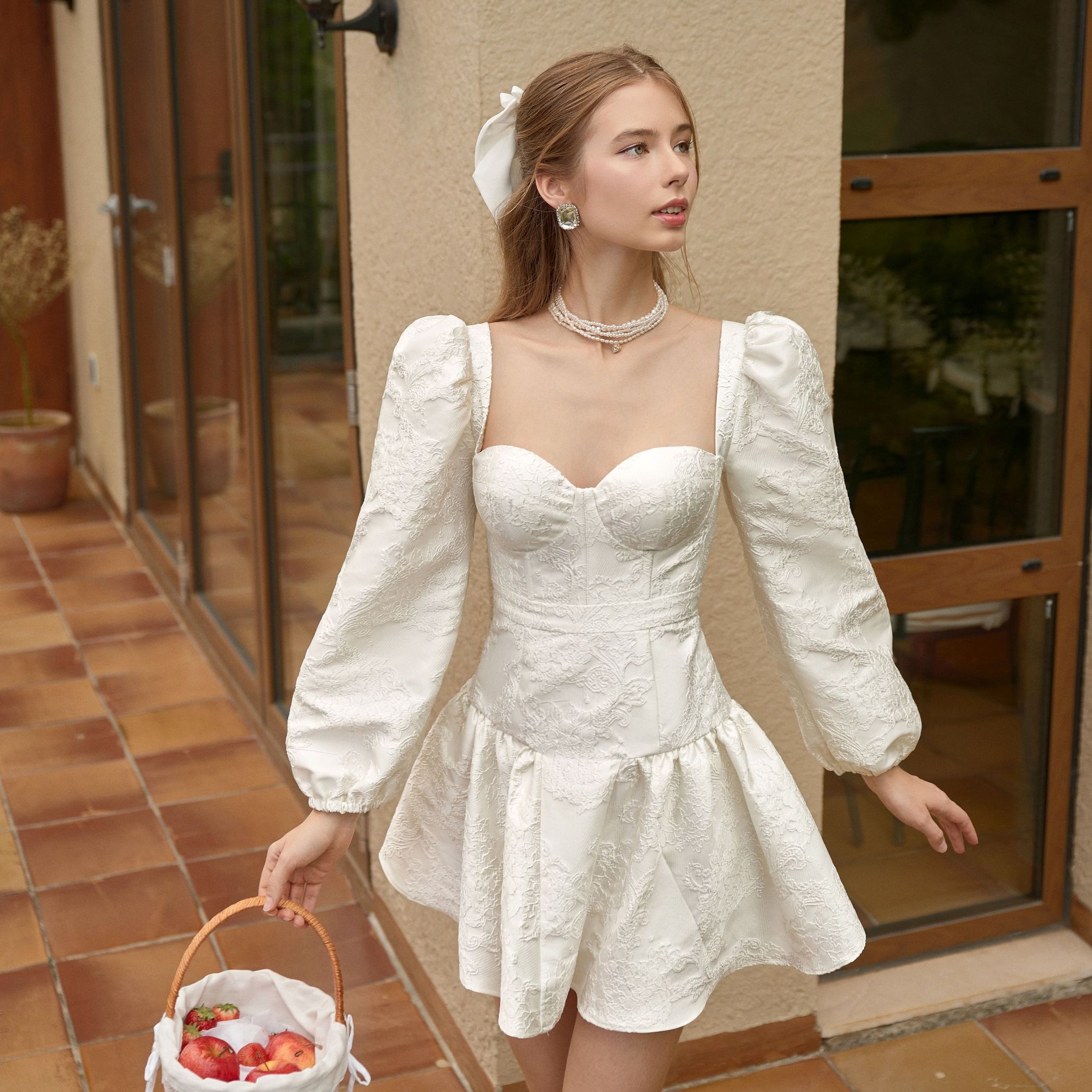 Đầm tay bồng vải gấm_HANNAH_PLUMBUM