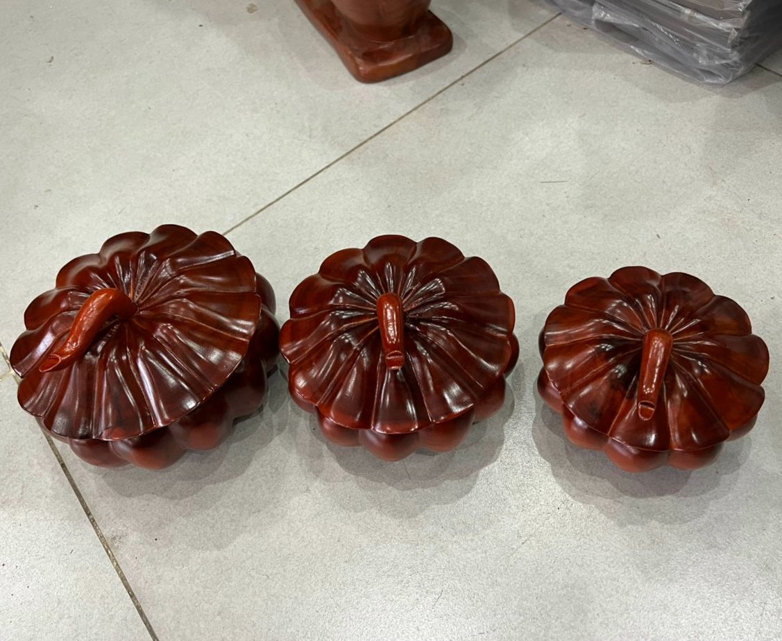 Khay mứt ,quả bí gỗ đựng hạt dưa, bánh mứt kẹo ngày tết gỗ tràm nguyên khối size mini siêu đẹp 12cm-14cm-16cm
