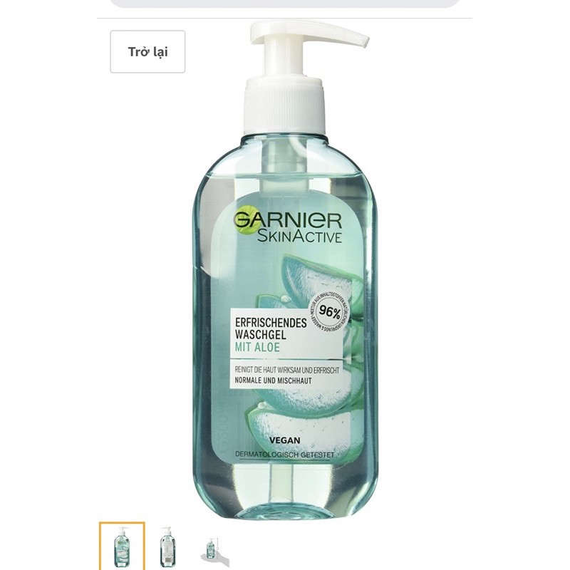 [Garnier Đức] Sữa Rửa Mặt Lô Hội Garnier 200Ml