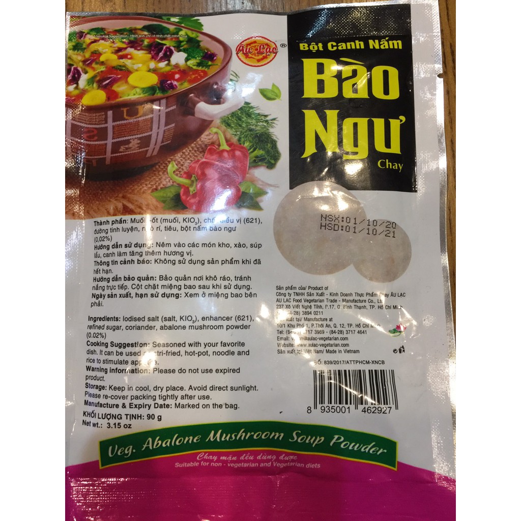 BỘT CANH NẤM BÀO NGƯ CHAY
