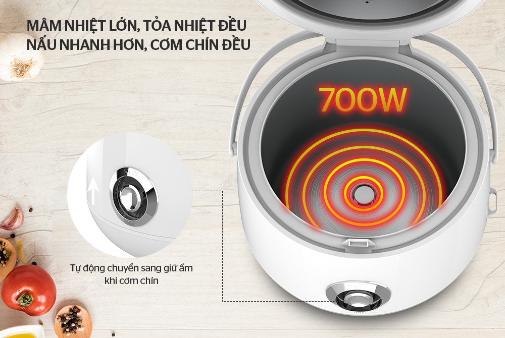Nồi cơm điện 1,8L Sunhouse SHD8606