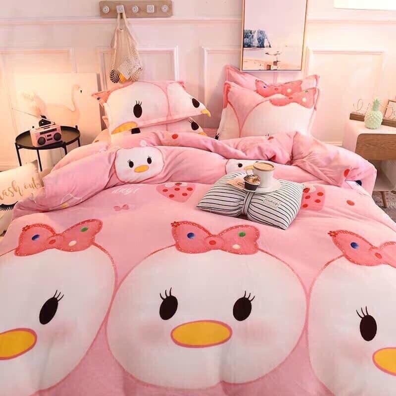 Chăn hè cotton poly Chim Hồng (1m6 x 2m)