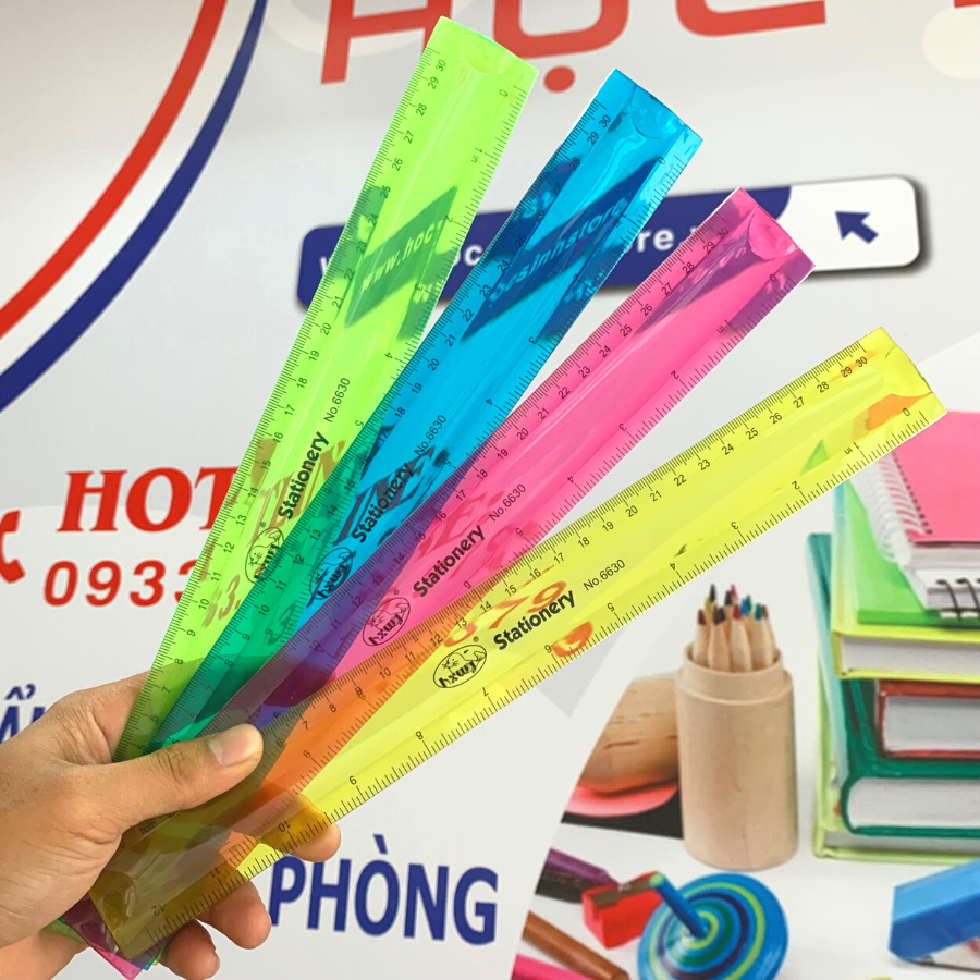 Combo 2 Cây Thước Dẻo Nhiều Màu 30cm No.300 ( Giao màu ngẫu nhiên )