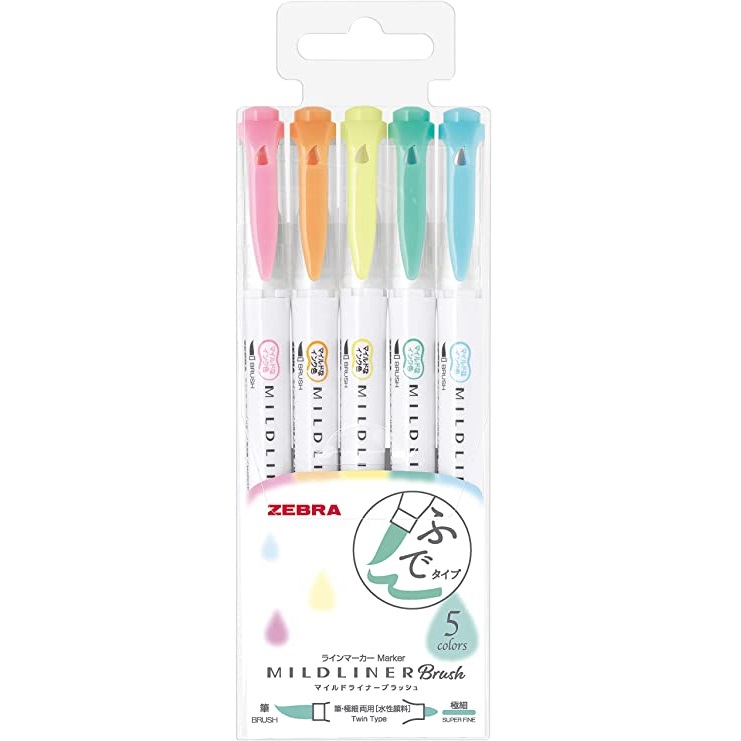 BỘ 5 BÚT ZEBRA MILDLINER BRUSH