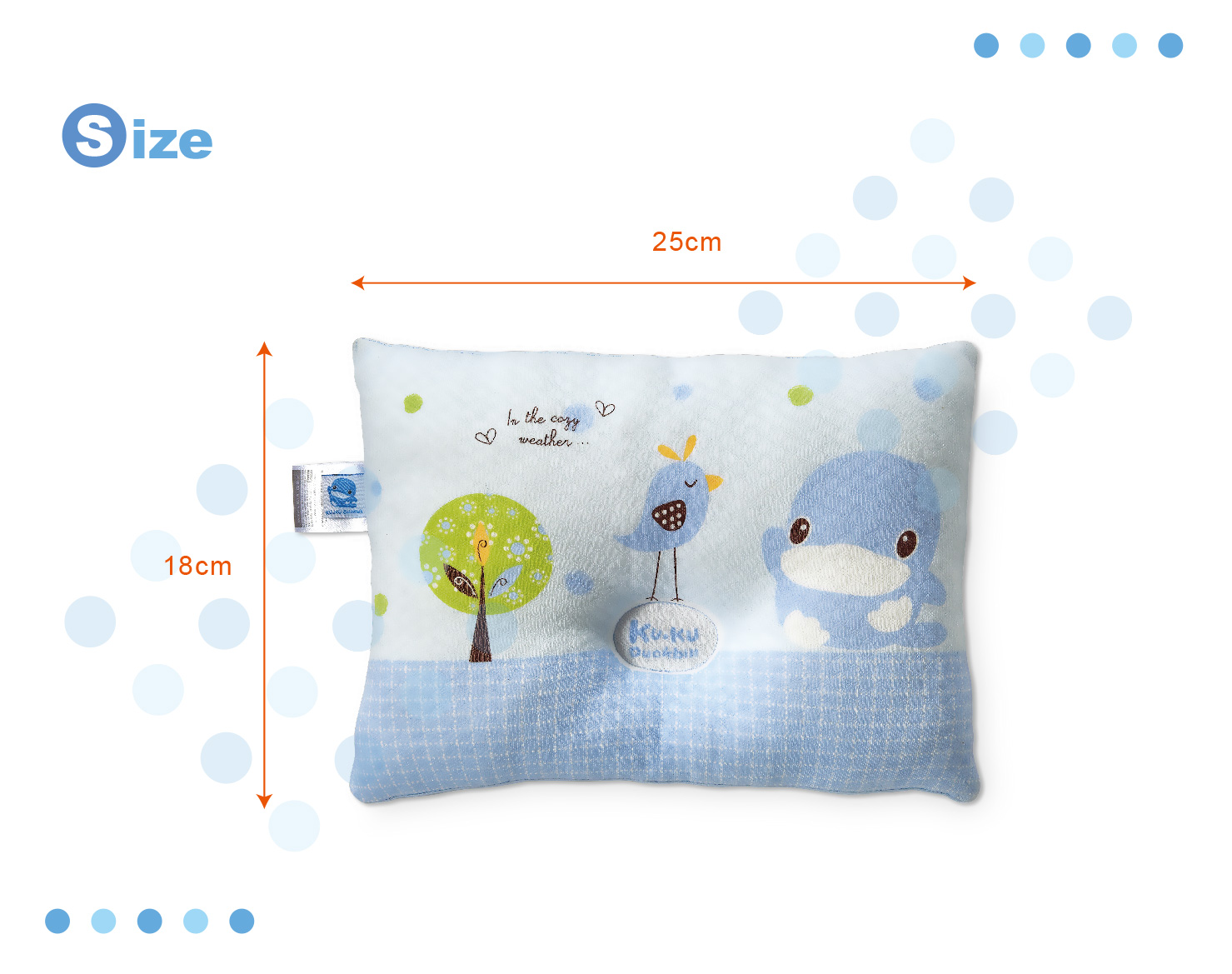 Gối cho bé KUKU KU2073 size 21x28cm
