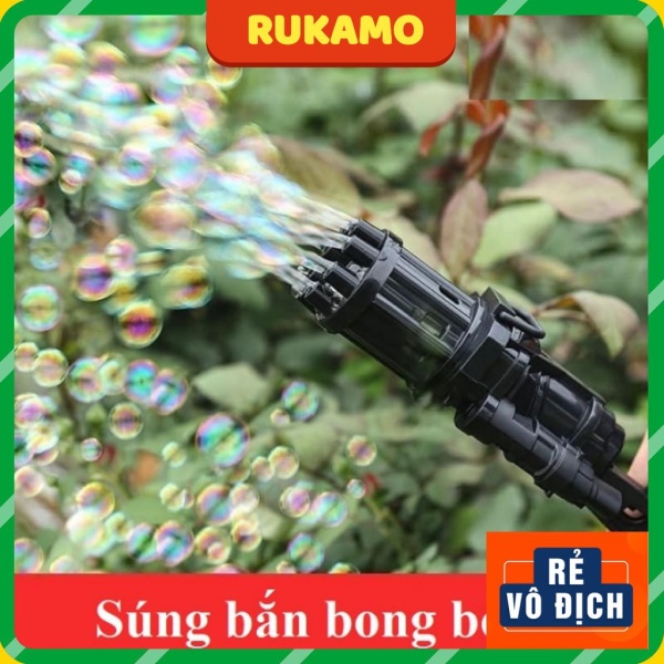 Súng Bắn Bong Bóng xà phòng 10 nòng cỡ bự đồ chơi xả stress RUKAMO DC02