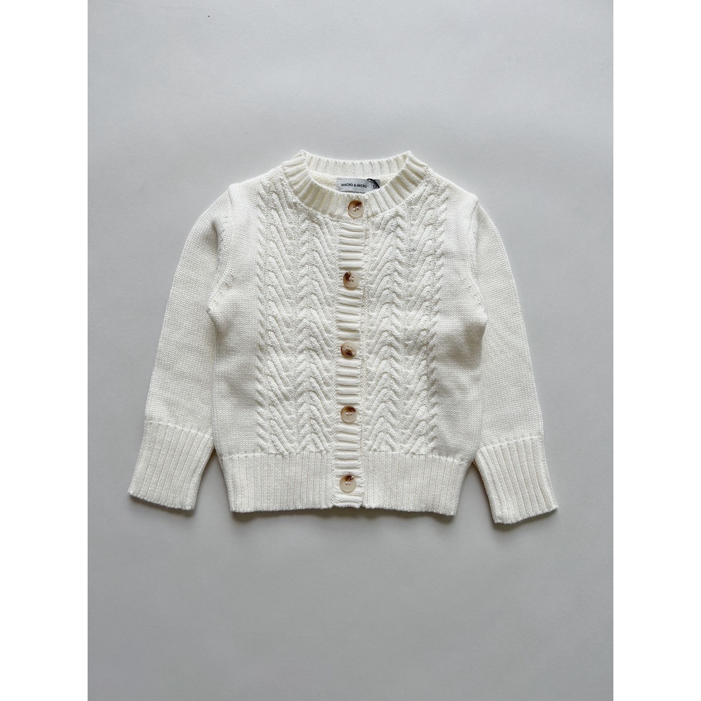 Áo Khoác Len Bé Gái Vặn Thừng Macro & Micro Cable Knitted Cardigan 22