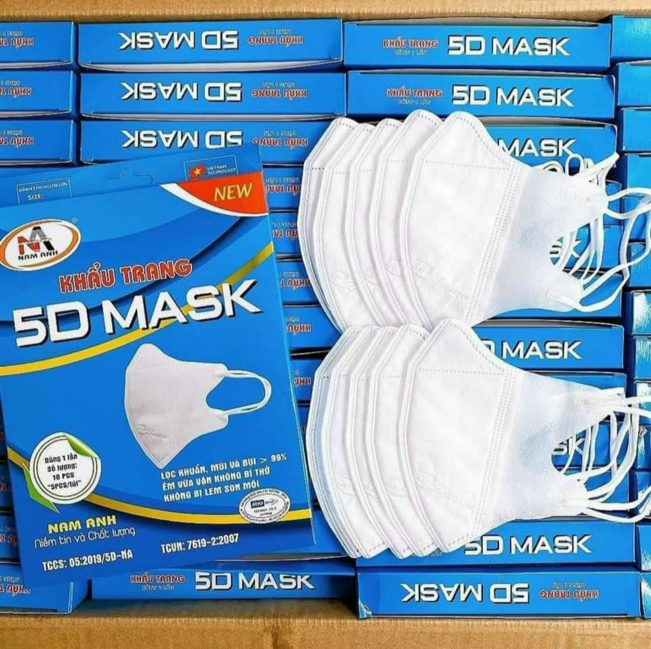 Khẩu trang y tế 4 lớp 5d mask kn95 nam anh famapro kháng khuẩn hộp 10 cái
