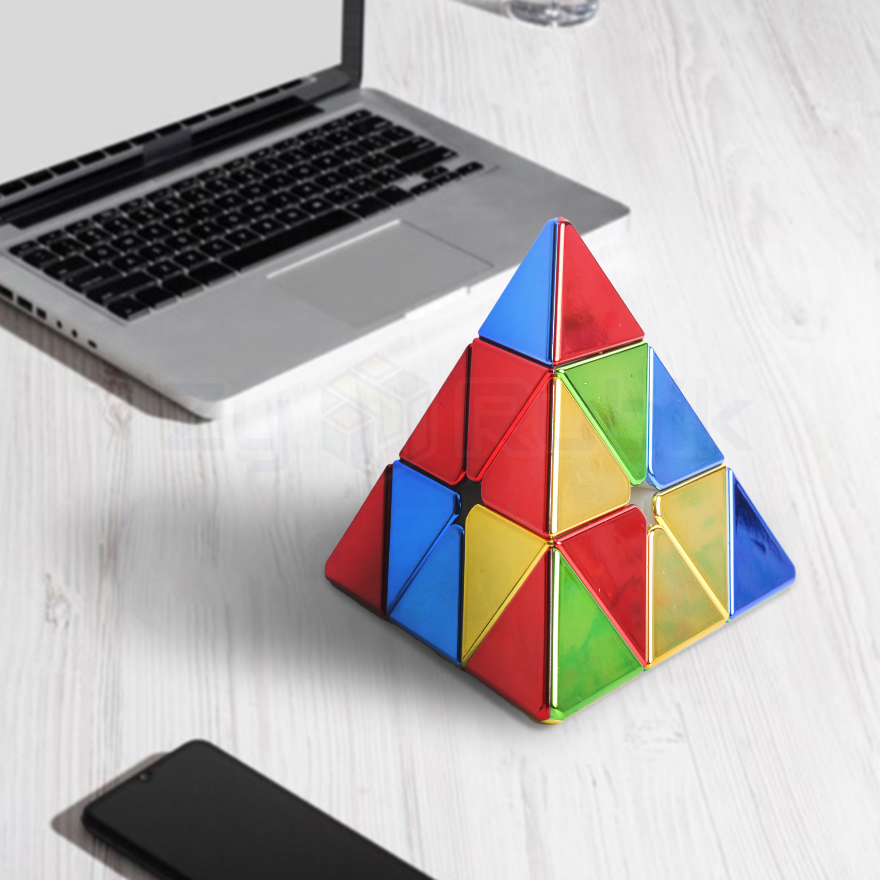 Rubik Biến Thể Sengso Pyraminx Metallic Magnetic Stickerless- Rubic Tam Giác Có Nam Châm- Zyo Rubik