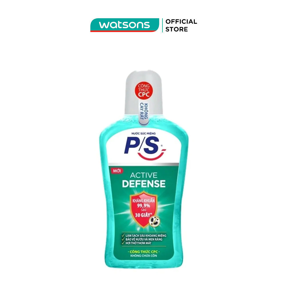 Nước súc miệng p/s active defense kháng khuẩn 500ml