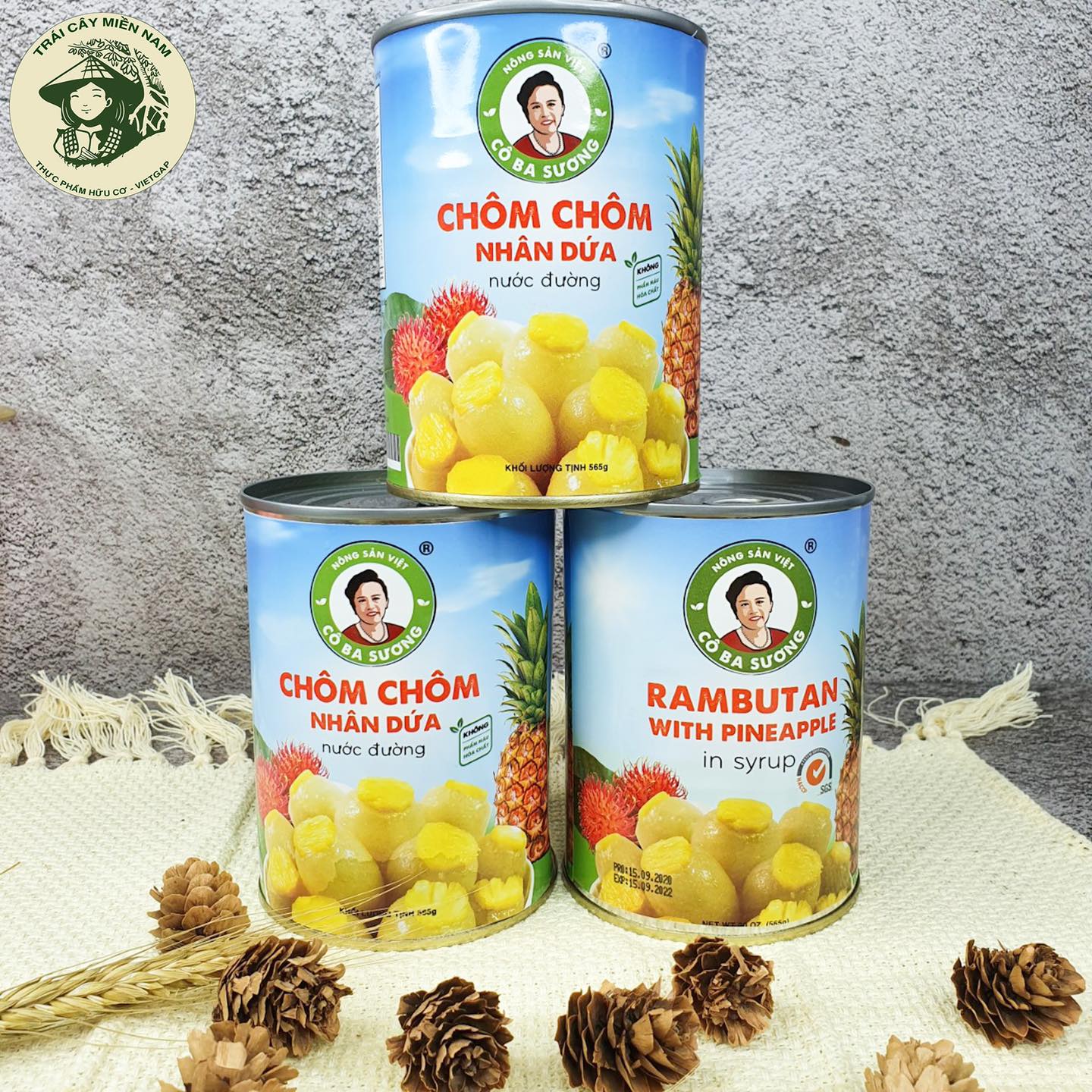 [HCM]Chôm chôm nhân dứa đóng lon cao cấp