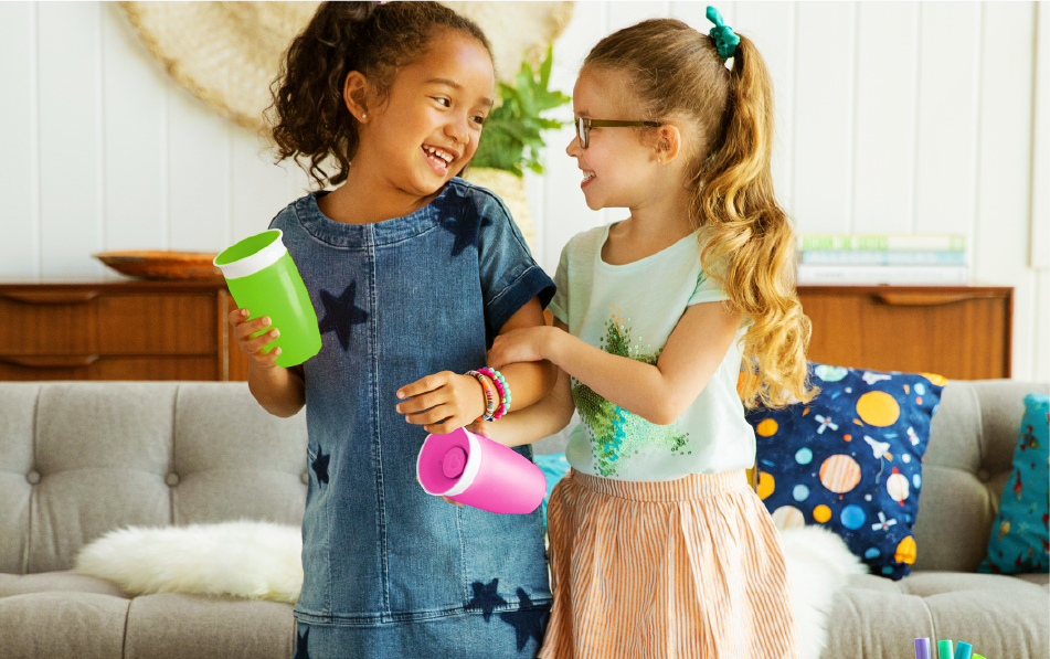 CỐC CHỐNG ĐỔ 360 ĐỘ MUNCHKIN CÓ NẮP (296ML-HỒNG)