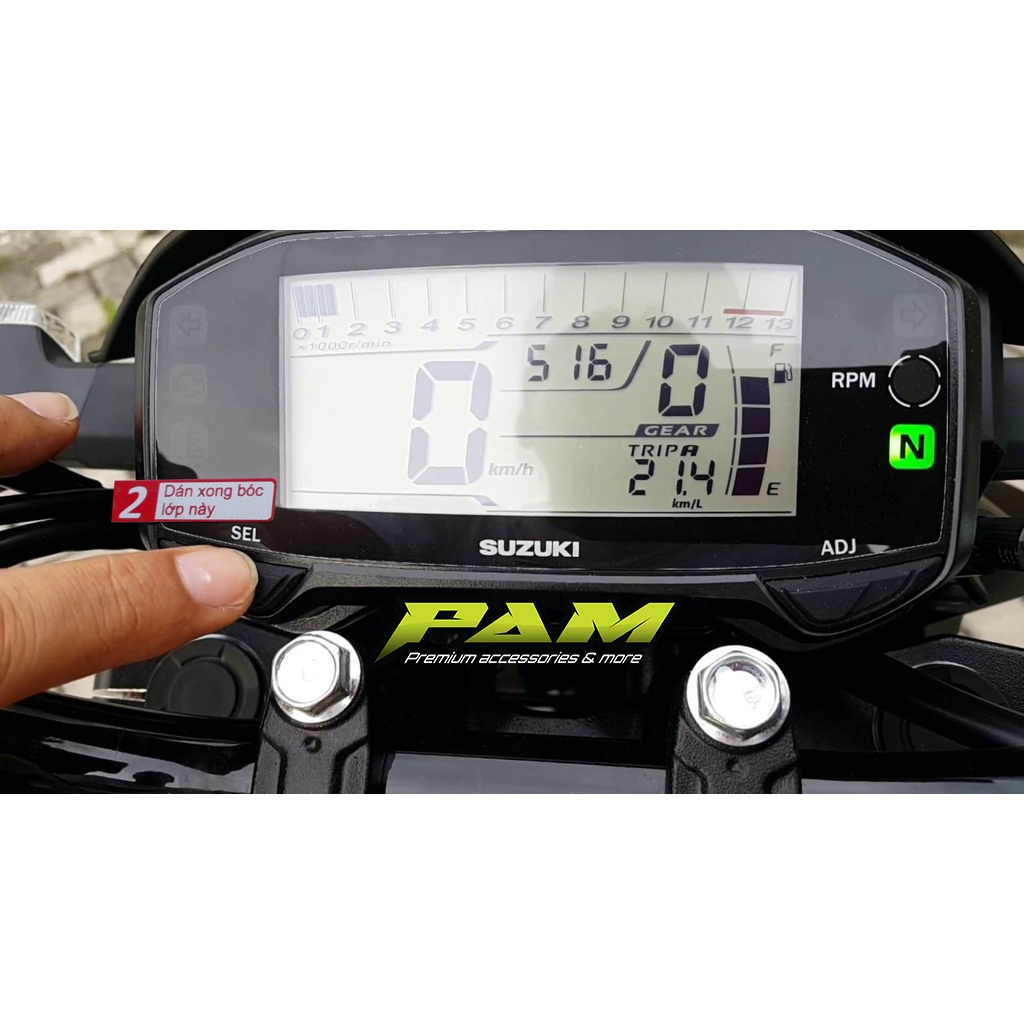 Miếng dán PPF mặt đồng hồ Satria, Raider, GSX, Bandit
